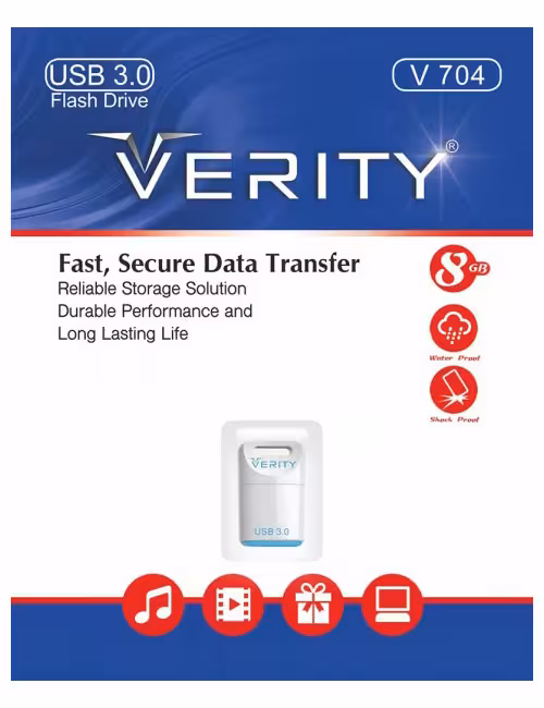 فلش مموری وریتی مدل V704 USB3 ظرفیت 8 گیگابایت