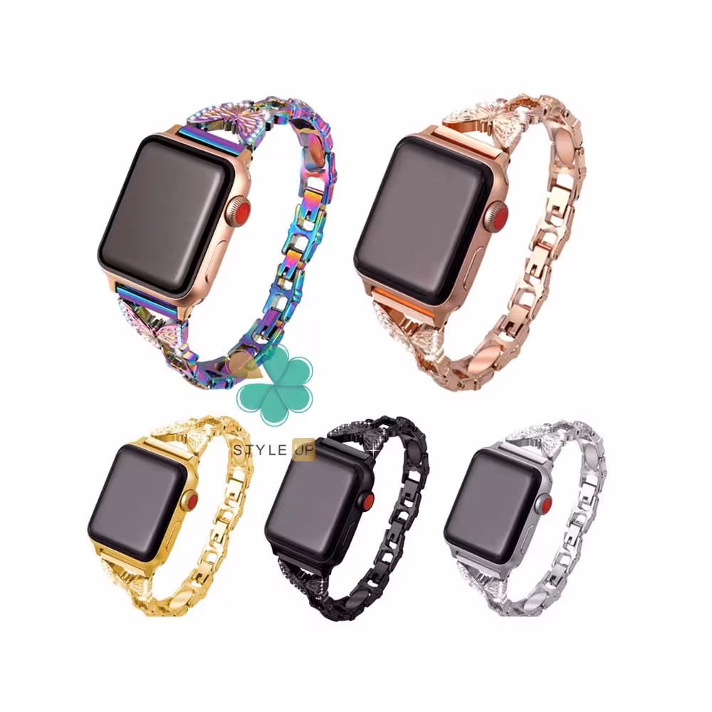بند زنانه ساعت اپل واچ Apple Watch 45/49mm برند Slicto مدل Butterfly