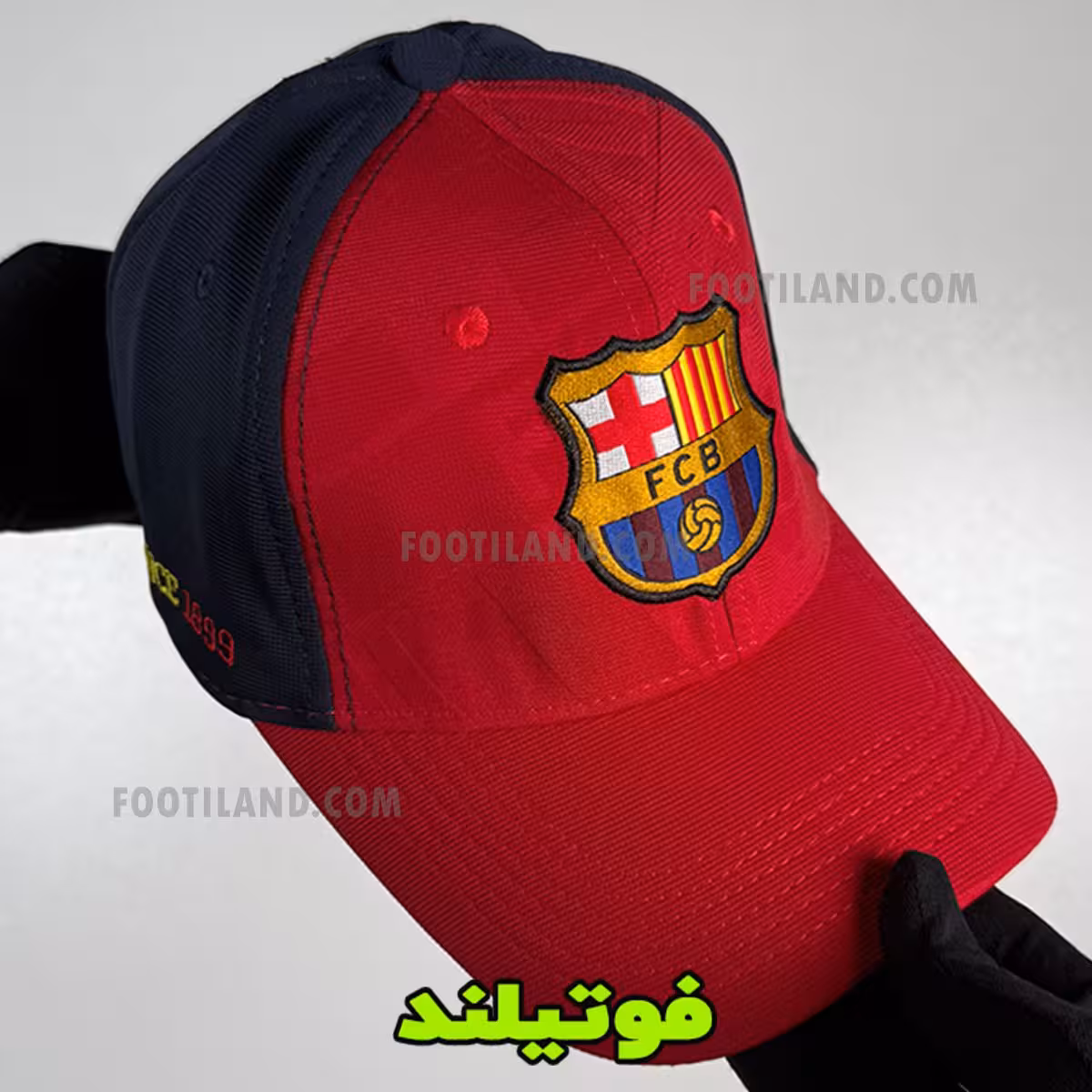 کلاه بارسلونا آبی اناری fcb