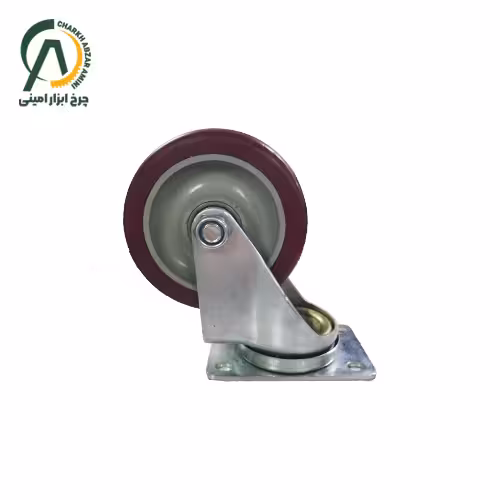 چرخ پلی آمید زرشکی گردان قطر 100 میلی متر