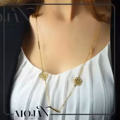 گردنبندرو لباسی بلند استیل کد1116