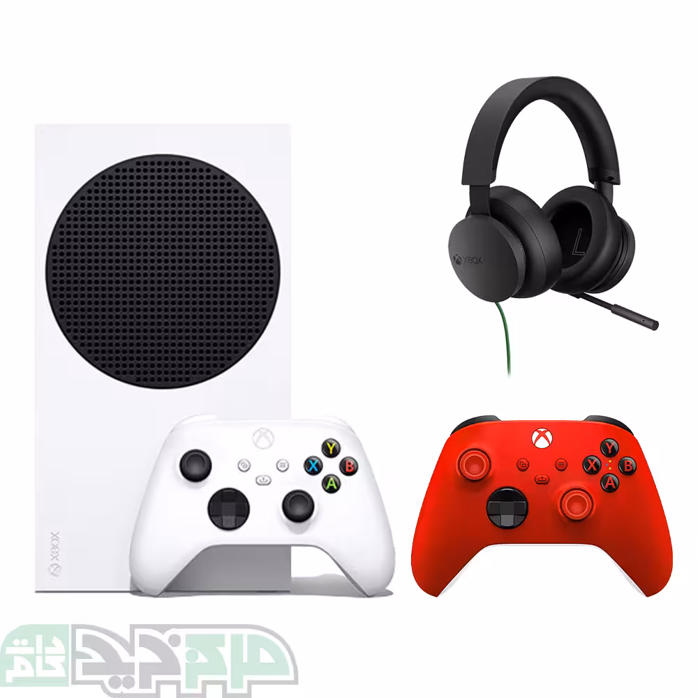 ایکس باکس سری اس با دسته قرمز و هدست با سیم