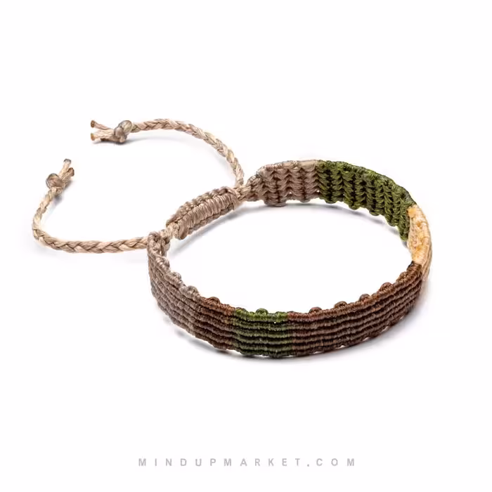 دستبند دوستی مدل حصیری پهن