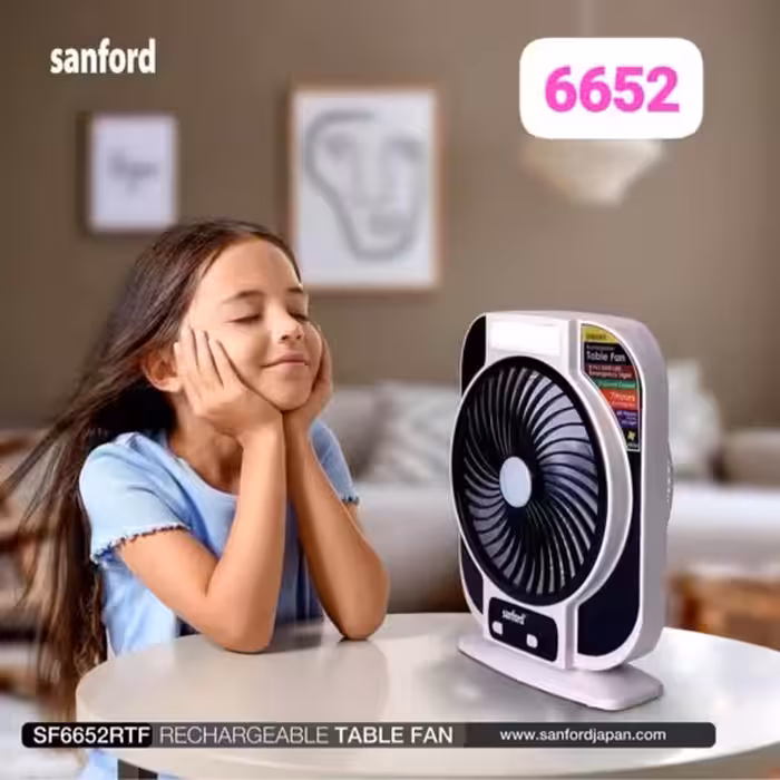 خرید پنکه شارژی سانفورد 6652 | کوچک، کم‌صدا و با 7 ساعت کارکرد