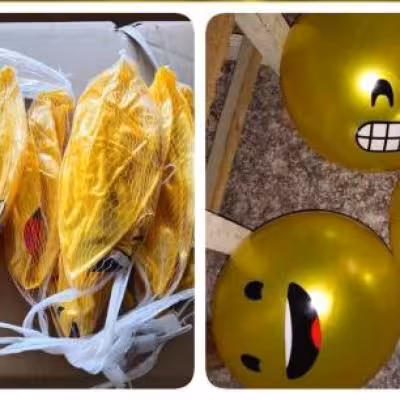 توپ بادی طلایی طرح ایموجی (60 گرمی)