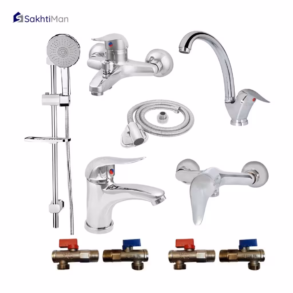 ست 6 عددی شیرآلات اهرمی به همراه 4 عدد شیر پیسوار