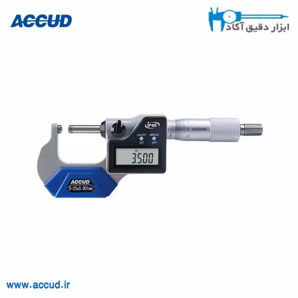 میکرومتر دیجیتال سر کروی 25-0 میلی متر Accud (اکیود اتریش) مدل 331-001-03
