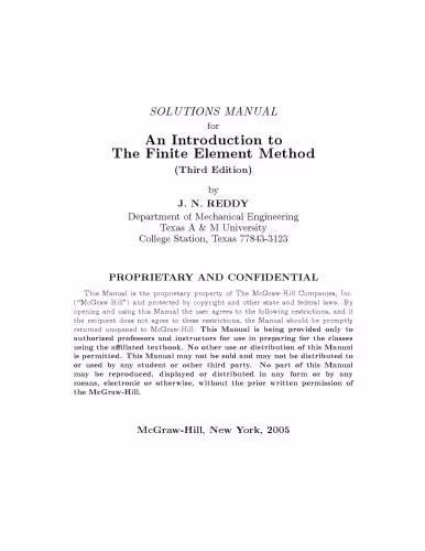 خرید و دانلود نسخه کامل کتاب An Introduction to The Finite Element Method[Solutions]