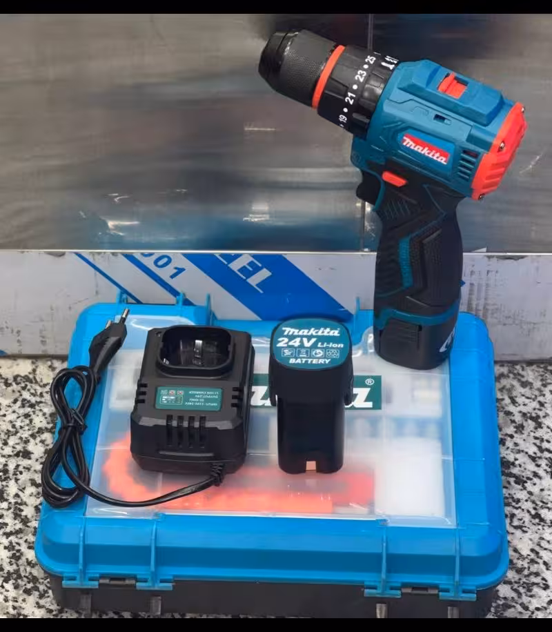 دریل شارژی پیچ گوشتی شارژی براشلس  چکشی24 ولت طرح ماکیتا مدل 24VS