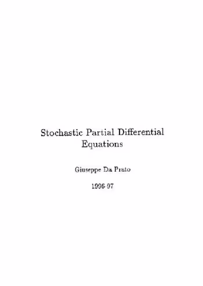 خرید و دانلود نسخه کامل کتاب Stochastic Partial Differential Equations