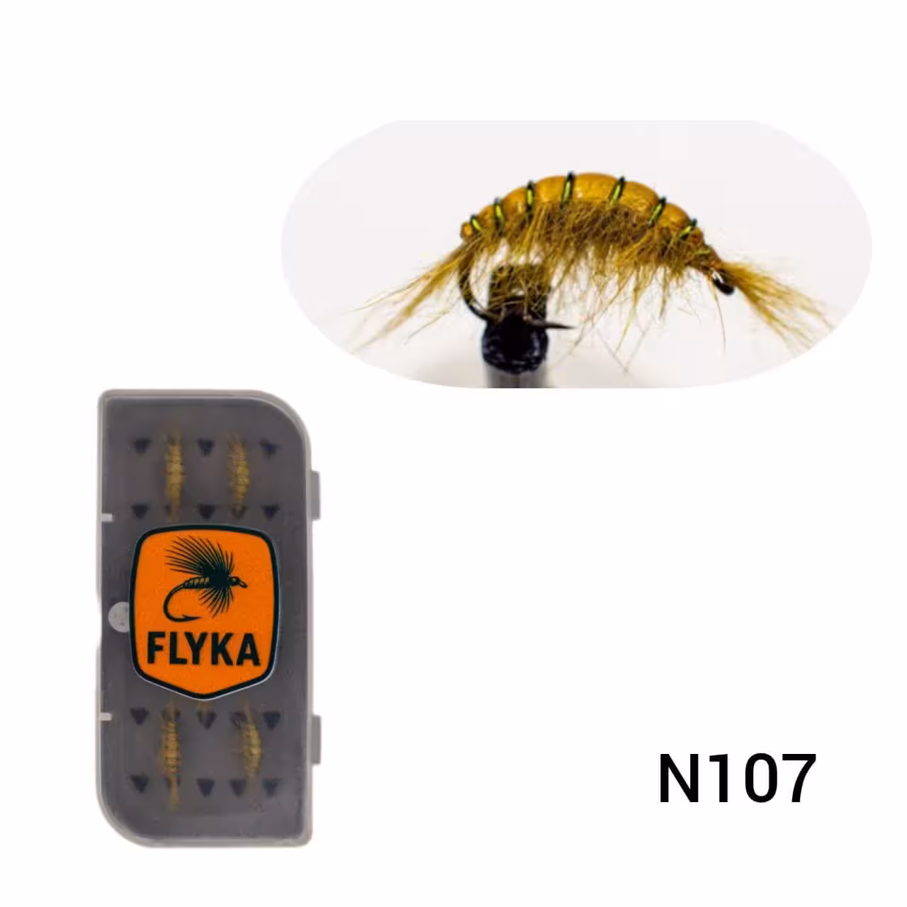 پشه‌ماهیگیری فلای رُش زیتونی 5 عددی