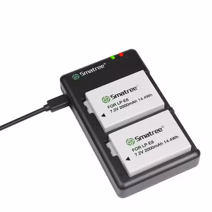 کیت شارژر دوقلو USB و باتری دوربین کنون اسماتری مدل LPE8