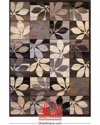 گلیم فرش ماشینی ساوین کد 4039 نسکافه ای