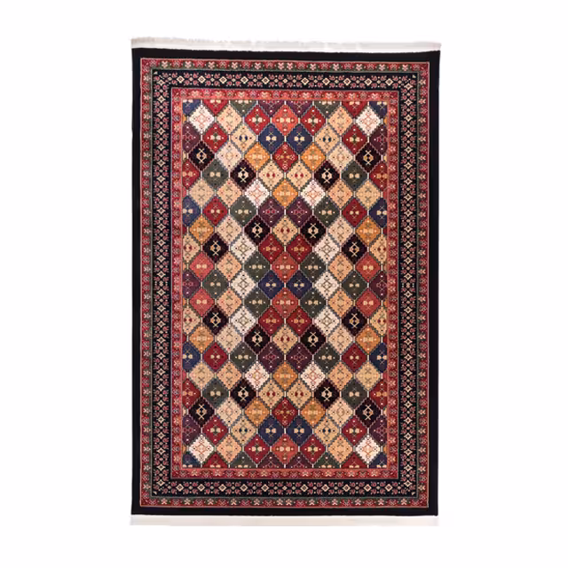 گبه ماشینی دنیای فرش کد 801 زمینه سرمه ای