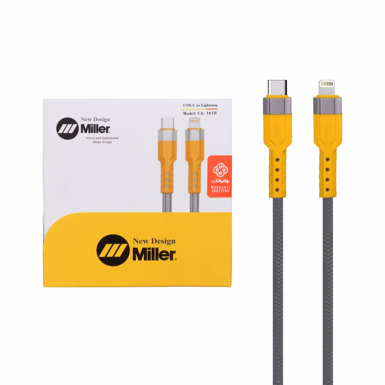 کابل شارژ فست Miller Type-C To Lightning مدل CA- 1618 – خاکستری (گارانتی پارتیان پایا)
