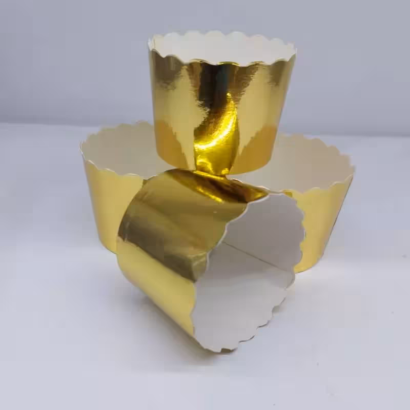 کاغذ مافین تک عددی رنگ طلایی متالایز