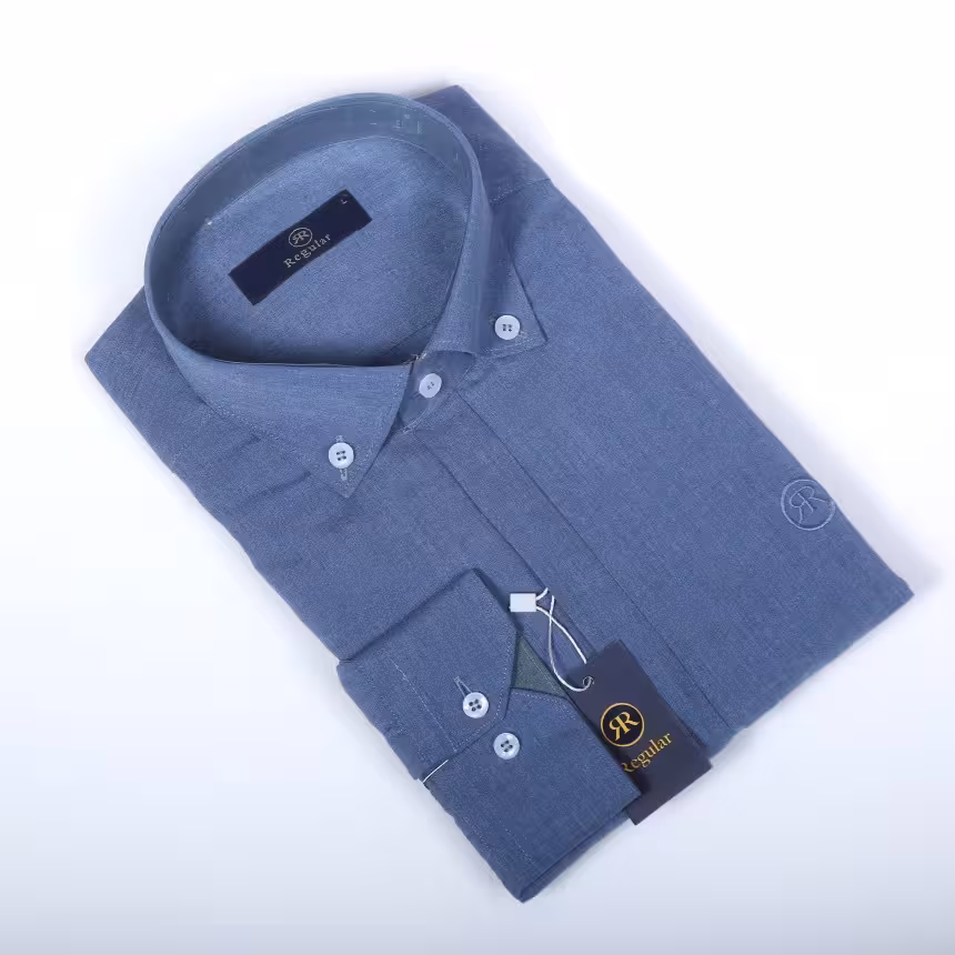پیراهن مردانه ملانژ یقه دکمه دار(7)