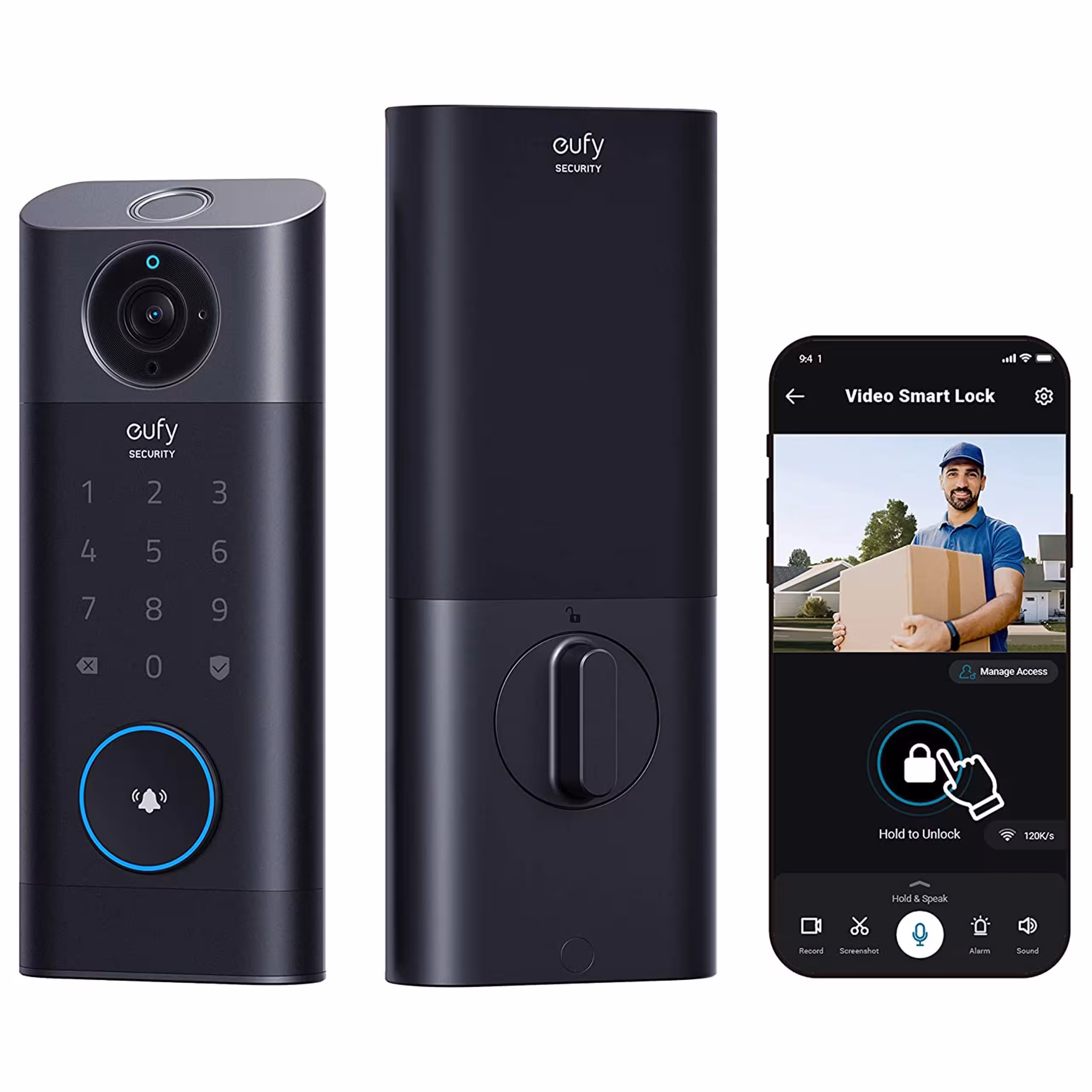 قفل هوشمند درب با دوربین اثرانگشتی eufy security S330 3-in-1 Camera