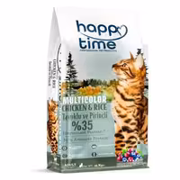 غذای خشک گربه هپی تایم مولتی کالر طعم مرغ و برنج Happy Time Multicolor Chicken And Rice