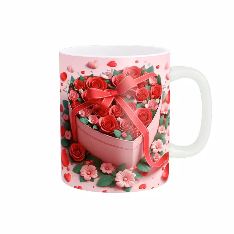 خرید ماگ-لیوان   باکس قلبی و گل رز کد  1753