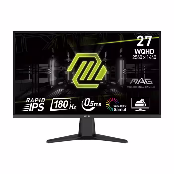مانیتور گیمینگ 27 اینچ ام اس آی مدل MAG 275QF، رزولوشن WQHD، پنل Rapid IPS، نرخ بروزرسانی 180 هرتز، با نسبت تصویر 16:9، دارای پورت HDMI و DisplayPort و خروجی هدفون(جعبه باز)
