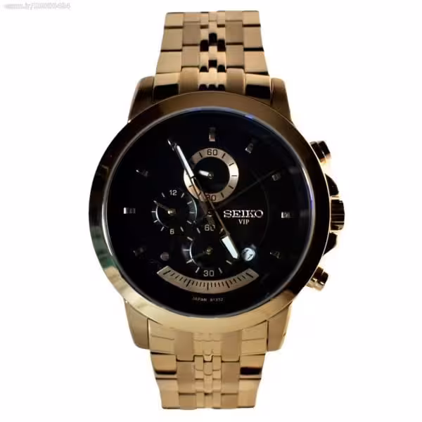 SEIKO VIP 81332 جدید اورجینال سیکو 4 موتوره کرنوگراف ** شیشه سافایر کریستال رنگی ** فول استیل ** بسیارزیبا و سنگین *
