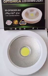 پنل روشنایی دایره‌ای روکار اپتونیکا، 30 وات، تکنولوژی COB، رنگ نور مهتابی