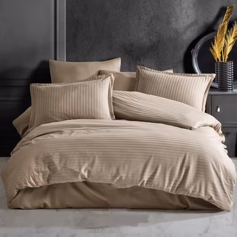 روتختی هتلی راه راه نخ پنبه نسکافه ای