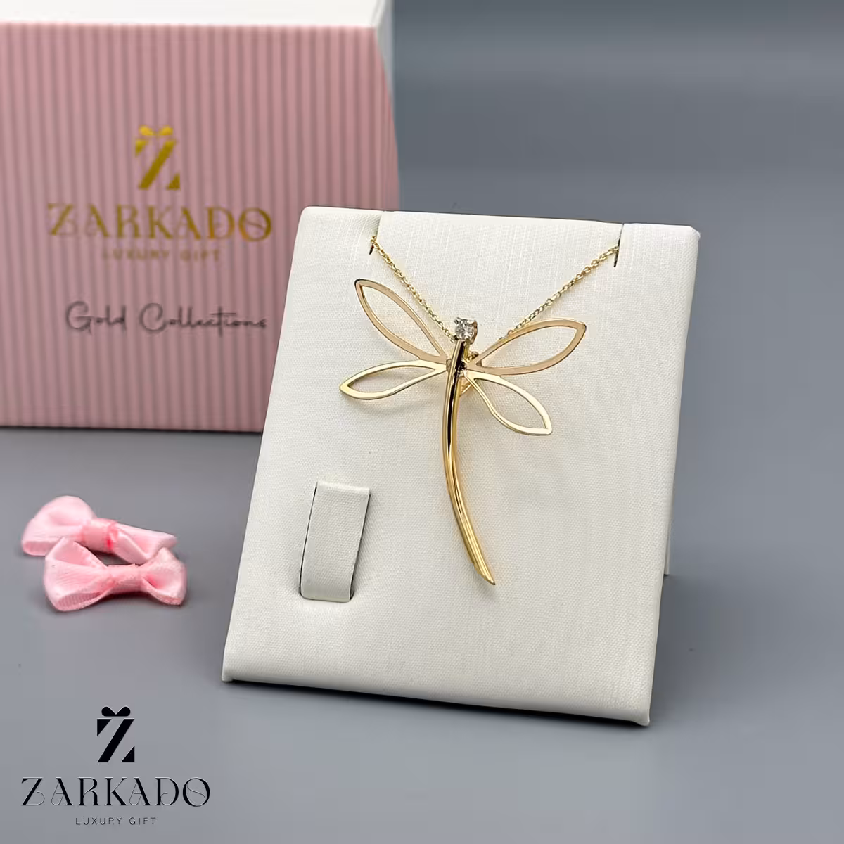 گردنبند زنجیری طرح سنجاقک با بال ساده کد N1221
