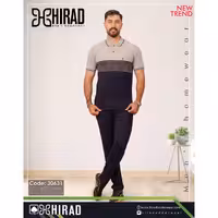 ست تیشرت و شلوار دورس مردانه مدل 30631 برند هیراد نخ پنیه سایز XL کد 41783