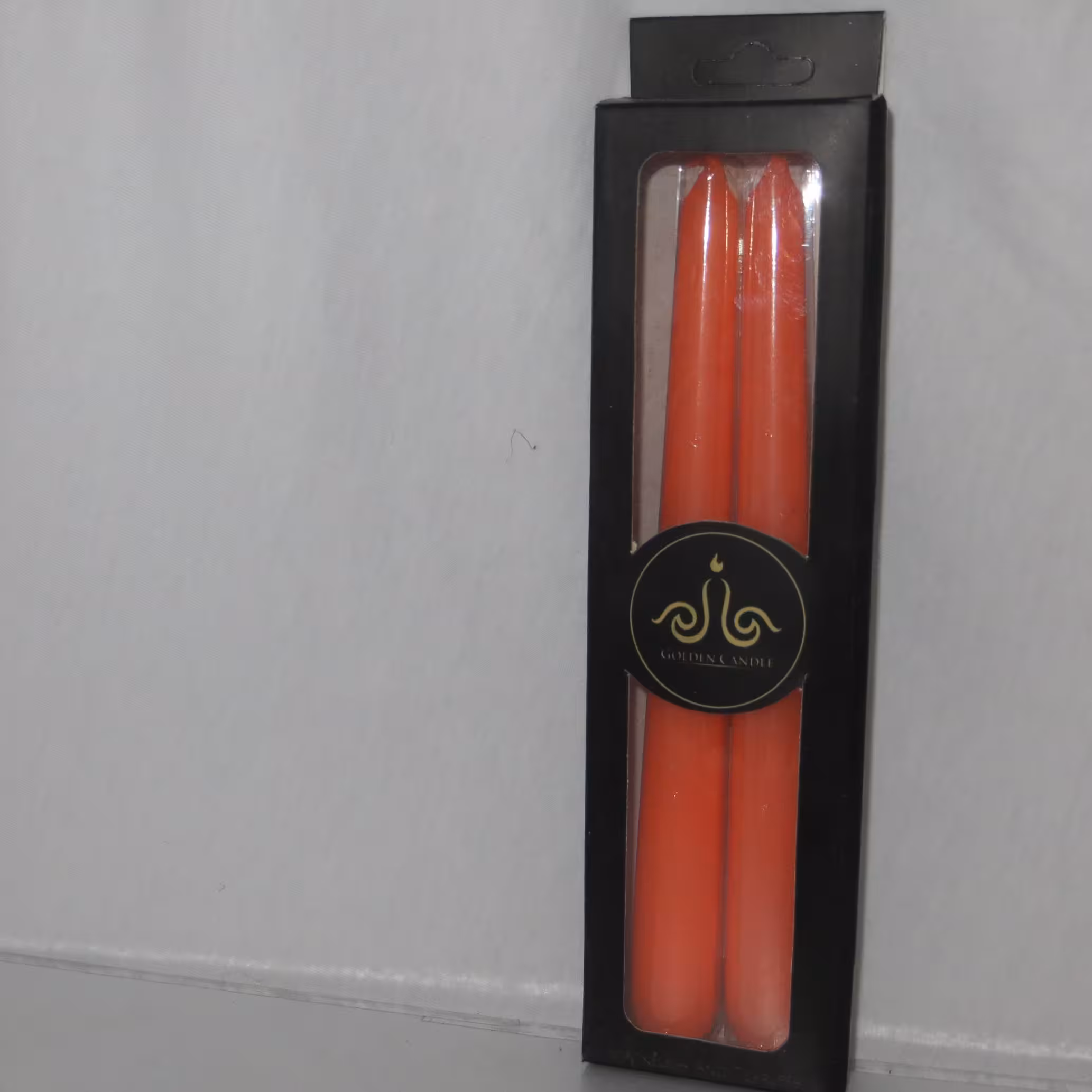 شمع قلمی دو عددی 20 سانت نارنجی