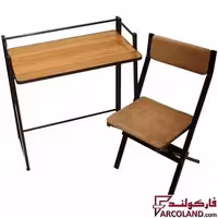 ست میز تحریر و صندلی پارچه ای مدل تاشو دانشجویی پنجره ای کد 61