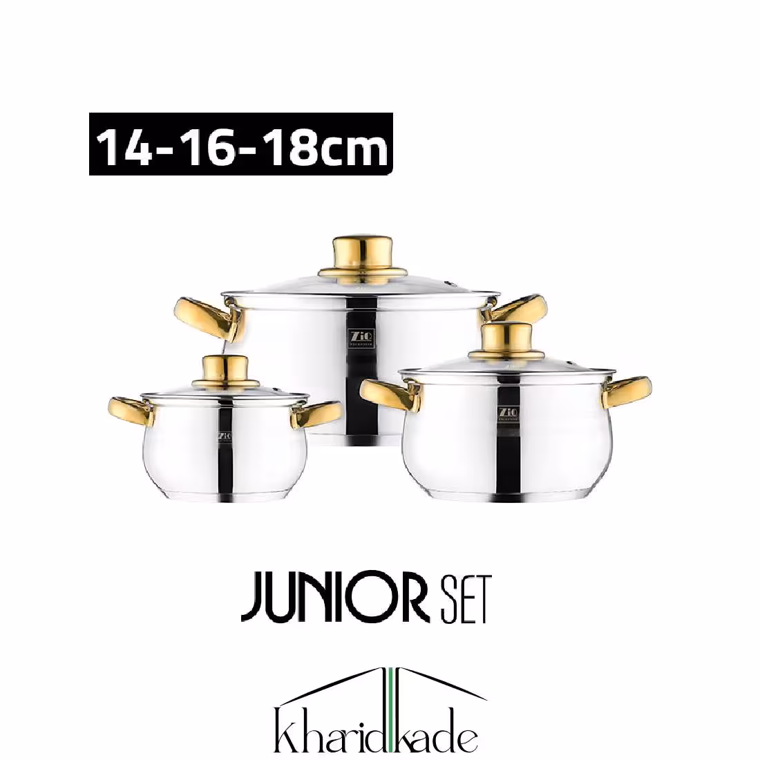 سرویس قابلمه 6پارچه استیل زیو مدل Z-1118