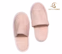 دمپایی حوله ای پودایران طرح کیهان صورتی روشن