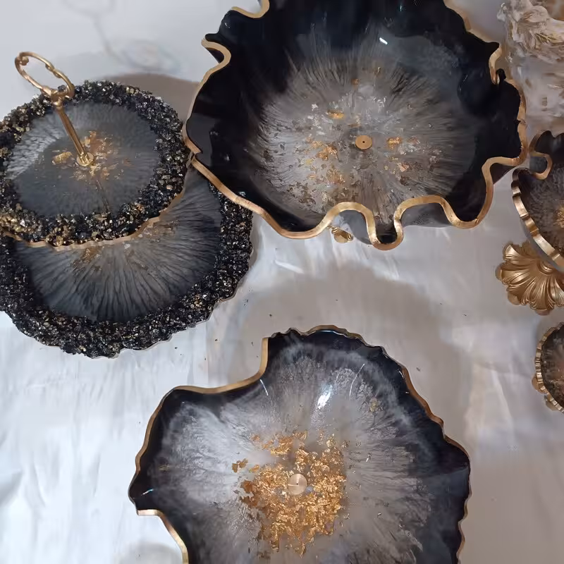 ست سرویس پذیرایی 5تکه رزینی طرح ستاره دریایی