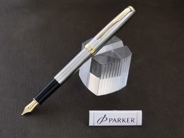 خودنویس پارکر مدل سونت استیل گیره طلا - PARKER SONET Stainless Steel