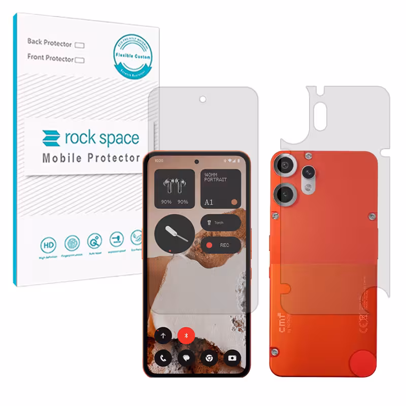 گلس صفحه نمایش و پشت گوشی ناتینگ CMF Phone 2 Pro مدل نانو هیدروژل شفاف برند راک اسپیس کد SS