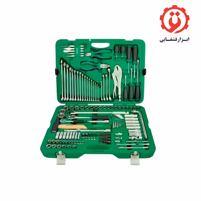 جعبه ابزار سبز 150 پارچه پلاستیکی تاپ تول مدل GCAI150R