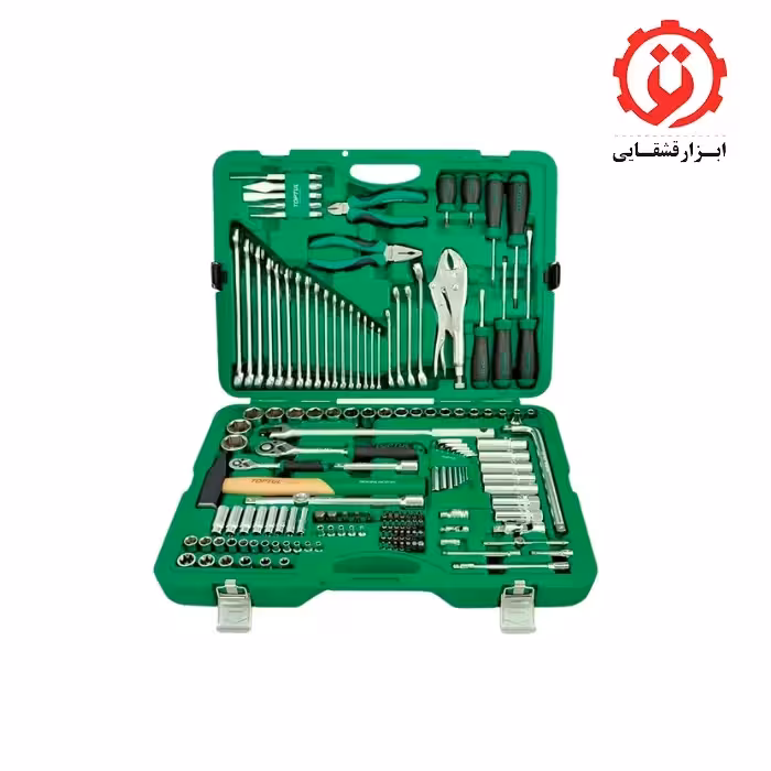 جعبه ابزار سبز 150 پارچه پلاستیکی تاپ تول مدل GCAI150R