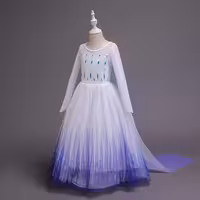 لباس پرنسس السا سفید سایز 140 Modernita