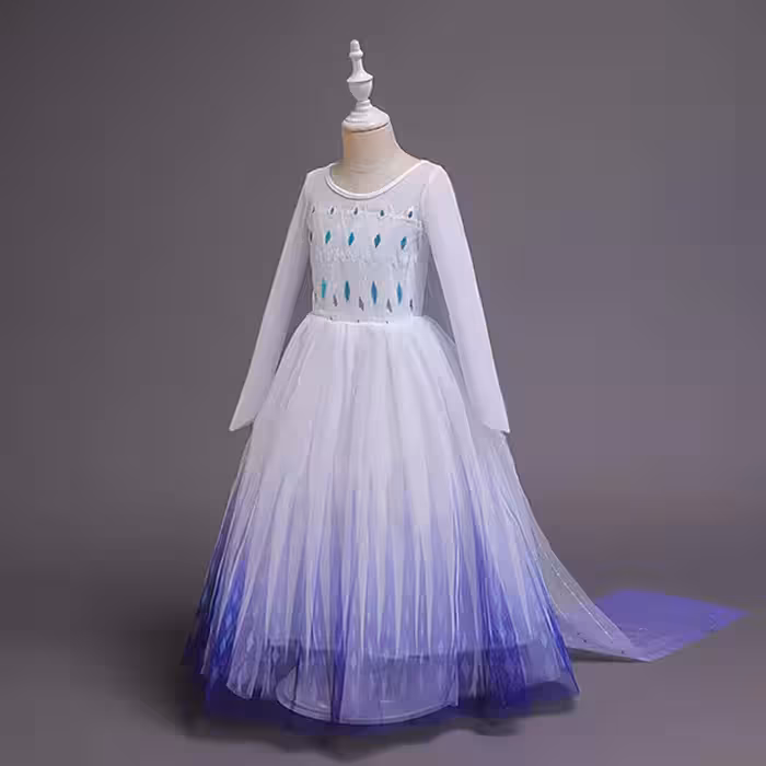 لباس پرنسس السا سفید سایز 140 Modernita
