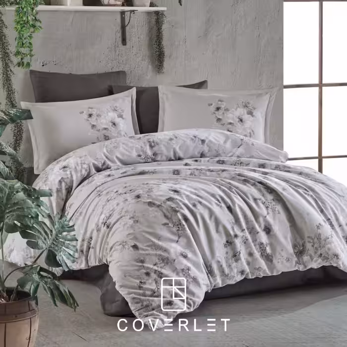 روتختی بژ قهوه‌ای طرح گل دونفره کاوری مدل Paredes