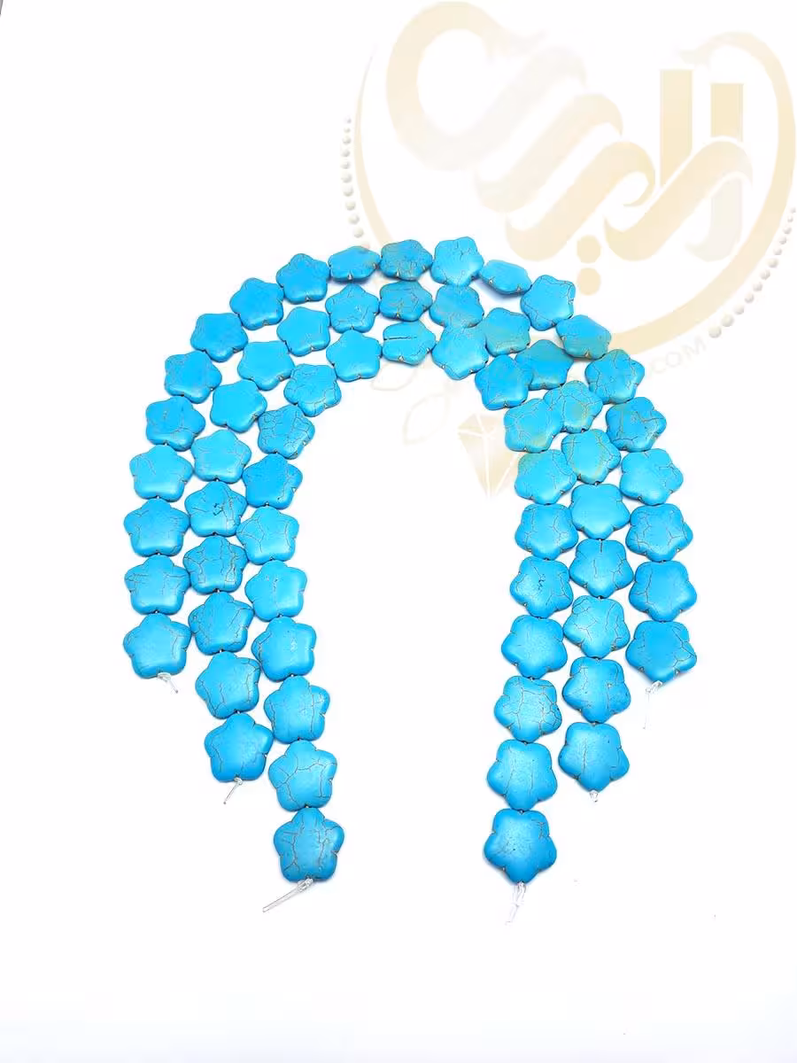 گل فیروزه ای پنج پر بزرگ کد10