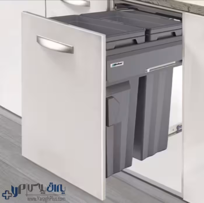 سطل زباله دو قلو ریلی آرام بند Max bin ملونی