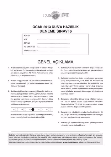 خرید و دانلود نسخه کامل کتاب Dus Deneme Sınavları