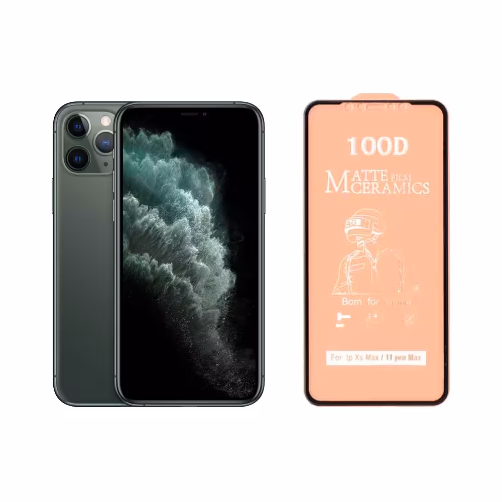 گلس سرامیکی مات ایفون 11promaxMatte ceramic glass iPhone 11promax