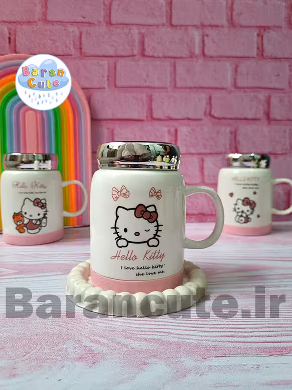 ماگ سرامیکی درب آیینه ای طرح کیتی