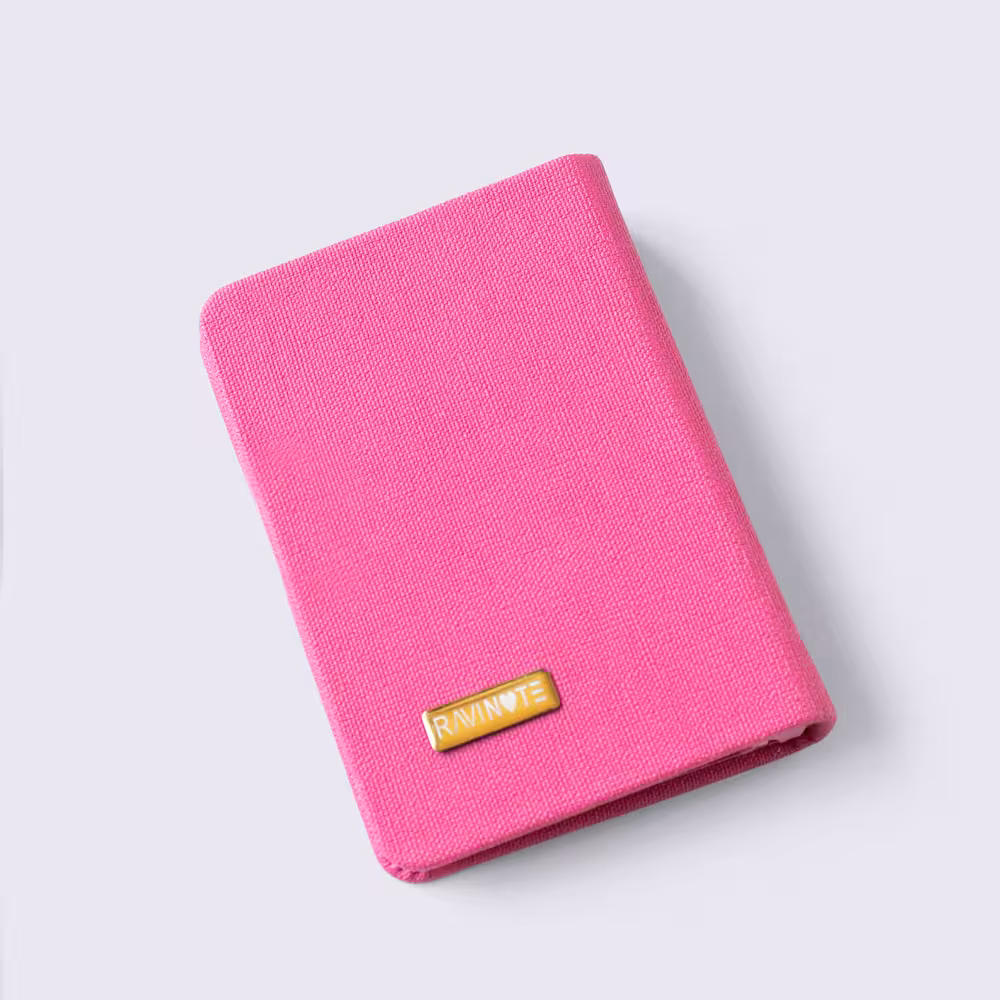 کلاسور جیبی 6 حلقه چرم صورتی راوی نوت (RAVINOTE)