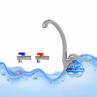 ست 3 عددی شیر ظرفشویی کروم مات به همراه شیر پیسوار | شیرآلات برند آیدا صنعت مدل قهرمان