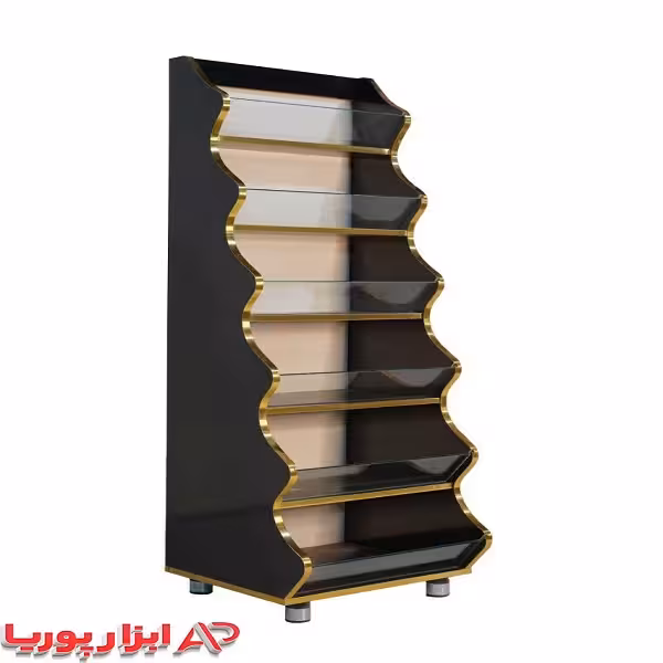 استند شکلات 6 طبقه مشکی mdf مناسب حبوبات و اجیل